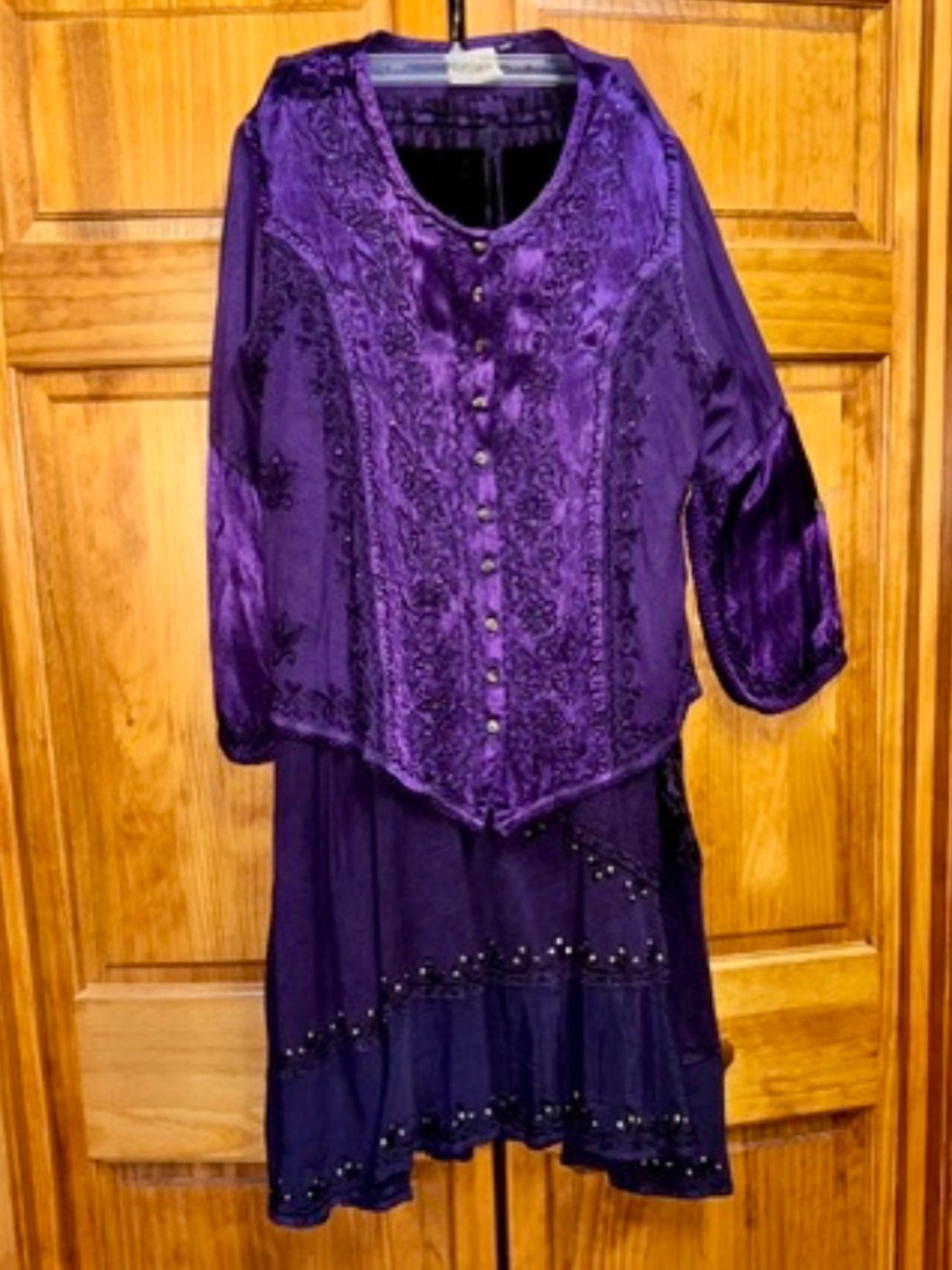 Purple Blouse and Skirt